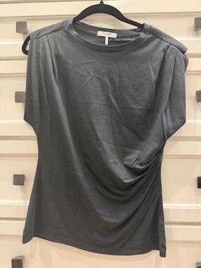 Rag and Bone Black Draped Shoulder Tee
